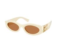 Miu Miu Woman MU 11WS 21D90Q Sunglasses Acetate White Brown Round Normal