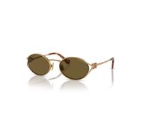 Miu Miu Woman MU 52YS 7OE01T Sunglasses Metal Gold Brown Round Normal