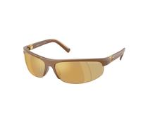 Miu Miu Woman MU A02S 16Y8G1 Sunglasses Injected Brown Brown Round Mirrored