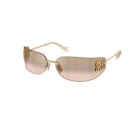Miu Miu Woman MU A51S 5AK20P Sunglasses Metal Gold Brown Squared Normal Mirror