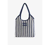 Miu Miu Womens Miu Miu Ivy Crochet Cotton Tote Bag Blu+Talco