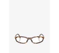 Miu Miu Womens Miu Miu Mu 01Zv Oval-Frame Acetate Eyeglasses Brown