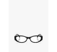 Miu Miu Womens Miu Miu Mu 03Zv Oval-Frame Acetate Eyeglasses Black