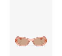 Miu Miu Womens Miu Miu Mu 06Zs Oval-Frame Acetate Sunglasses Pink
