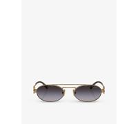 Miu Miu Womens Miu Miu Mu 54Zs Oval-Frame Metal Sunglasses Gold
