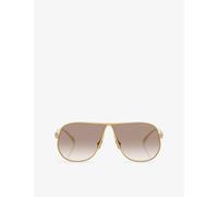 Miu Miu Womens Miu Miu Mu A56S Aviator-Frame Metal Sunglasses Gold