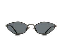Miu Miu Women's Oval Pale Gold Dark Grey MU56ZS Miu Miu Gold One Size