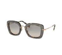 MIU MU07OS DHE3H2 52 Gray Foil Leather Gold Square Metal Sunglasses