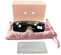 Miu Sunglasses SMU50Z 5AK-5S0 Polished Gold Frames w/ Dark Grey Shield Lens