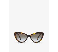 Miu Womens Brown Mu 04ys Cat-eye Tortoiseshell Acetate Sunglasses 5.4cm