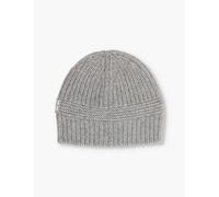 Miu Womens Grigio Brand-patch Ribbed Wool and Cashmere-blend Beanie Hat M