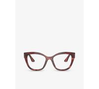 Miu Womens Red Mu 05xv Square-frame Acetate Eyeglasses