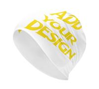 Miujonvy Custom Adult Chemo Caps Custom Text Here Cancer Headwear for Women Men Gifts White
