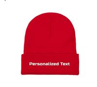 Miujonvy Custom Beanie Slouch Red Beanie Personalized Text Warm Beanie Cap