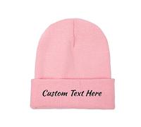 Miujonvy Customized Hat Slouch Pink Beanie Custom Text Here Unisex Skull Cap