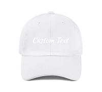Miujonvy Hot Stamping for Unique Baseball Cap Designs Custom Text Dad Hats for Gifts White