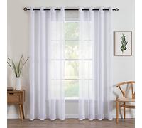 MIULEE 2 Panels Sheer Window Curtains Elegant Window Voile Panels/Drapes/Treatment for Bedroom Living Room 55" Wx96 L Grommet Top White