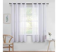 MIULEE 2 Panels Sheer Window Curtains Elegant Window Voile Panels/Drapes/Treatment for Bedroom Living Room 55" Wx69 L Grommet Top White