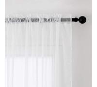 MIULEE 2 Panels Solid Color Sheer Window Curtains Christmas Decoration Smooth Elegant Window Voile Panels/Drapes/Treatment for Bedroom Living Room White 55" Wx69 L, Rod Pocket White
