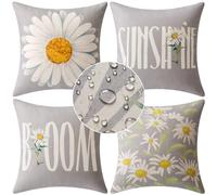 MIULEE 4 Pack Cushion Covers Outdoor Waterproof Throw Pillow Cover Home Pillow Case Pillowcases for Tent Park Bed Sofa Chair Bedroom Decorative Balcony 40x40cm 16x16inch Grey