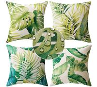 MIULEE 4 Pack Cushion Covers Outdoor Waterproof Throw Pillow Cover Home Pillow Case Pillowcases for Tent Park Bed Sofa Chair Bedroom Decorative Balcony 50x50cm 20x20inch Green