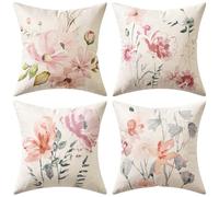 MIULEE 4 Pack Cushion Covers Outdoor Waterproof Throw Pillow Cover Home Pillow Case Pillowcases for Tent Park Bed Sofa Chair Bedroom Decorative Balcony Flower 50x50CM