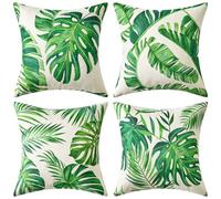 MIULEE 4 Pack Cushion Covers Outdoor Waterproof Throw Pillow Cover Home Pillow Case Pillowcases for Tent Park Bed Sofa Chair Bedroom Decorative Balcony A-leaf 45x45CM