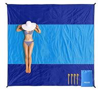 MIULEE Beach Blanket Beach Mat Extra Large 280 x 290cm Waterproof Sandproof Picnic Blanket Sand Water Resistant Oversize with 4 Fixed Nails for Beach Travel Camping Hiking Picnic Blue-mixed