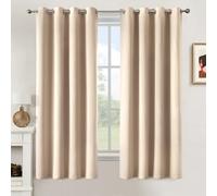 MIULEE Beige Blackout Curtains for Living Room 2 Panel Set, Premium Eyelet Curtains for Bedroom, Thermal Insulated Window Curtain Drapes, Black Out Curtain 54 Drop, Each Panel 46 x 54 Inches