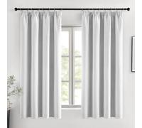 MIULEE Blackout Curtains, 145 cm Height, Thermal Insulated, Modern for Living Room, Bedroom, Kitchen, Office, Hotel, 2 Pieces, 140 x 145 cm, Grey White