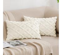 MIULEE Christmas Fluffy Pillowcase Wool Decorative Luxury 2 16x24