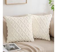 MIULEE Christmas Fluffy Pillowcase Wool Decorative Luxury 2 18x18