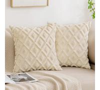 MIULEE Christmas Fluffy Pillowcase Wool Decorative Luxury 2 20x20