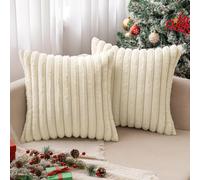 MIULEE Christmas Set of Plush Velvet Cushion 2 Faux 40 x 40 cm 16 x 16