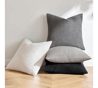 MIULEE Cushion Covers Striped Corduroy Fabric Square Throw Pillow Cover Decorative Pillowcases with Invisible Zipper for Sofa Chair Couch Bedroom 18x18 inch 45x45cm 4 Pieces Cool Series