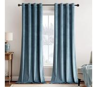 MIULEE Dark Slate Velvet Curtains for Bedroom 2 Panel Set 88 Inch Drop Curtains, Soft Elegent Home Decor Velvet Curtain Living Room, Sun Blocking Room Darkening Thermal Eyelet Curtain 55x88 Inch