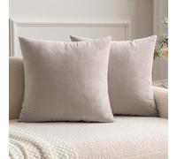 MIULEE Decorative Throw Pillow Case Velvet Cushion Covers 45cm x 45cm/Square Throw Pillowcases for Livingroom Sofa Bedroom with Invisible Zipper Heart Wood 18x18 Inch Sets of 2