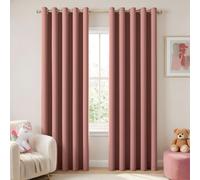 MIULEE Dusty Rose Blackout Curtains for Living Room 2 Panel Set, Premium Eyelet Curtains for Bedroom, Thermal Insulated Window Curtain Drapes, Black Out Curtain 90 Drop, Each Panel 66 x 90 Inches