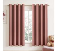 MIULEE Dusty Rose Blackout Curtains for Living Room 2 Panel Set, Premium Eyelet Curtains for Bedroom, Thermal Insulated Window Curtain Drapes, Black Out Curtain 54 Drop, Each Panel 46 x 54 Inches