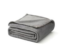MIULEE Flannel Fleece Throw Blanket Queen Size Soft Fluffy Solid Color Comfortable Plush Warm and Cozy for Bed Sofa Bedroom Silver Grey 87x95 Inch 220x240cm