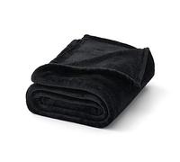 MIULEE Flannel Fleece Throw Blanket Soft Fluffy Solid Color Comfortable Plush Warm and Cozy for Bed Sofa Bedroom Travel/Single Black 51x60 Inch 130x150cm