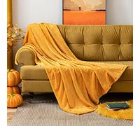MIULEE Flannel Fleece Throw Blanket Soft Fluffy Solid Color Comfortable Plush Warm and Cozy for Bed Sofa Bedroom Twin/Double Yellow 60x80 Inch 150x200cm