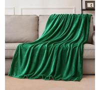 MIULEE Flannel Fleece Throw Blanket Soft Fluffy Solid Color Comfortable Plush Warm and Cozy for Bed Sofa Bedroom Travel/Single Dark-green 51x60 Inch 130x150cm