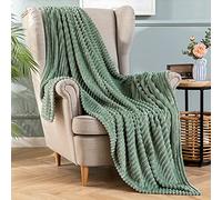 MIULEE Flannel Fleece Throw Blankets Soft Warm Comfortable Throws for Sofa Corduroy Fluffy Blanket Bed Throw for Bedroom Couch Travel Kids Bedroom Accessories 65x82Inch Matcha