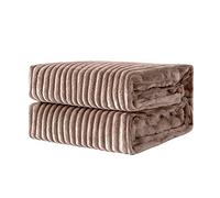 MIULEE Flannel Fleece Throw Blankets Soft Warm Comfortable Throws for Sofa Corduroy Fluffy Blanket Bed Throw for Bedroom Couch Travel Kids Bedroom Accessories 65x82Inch Brown