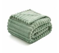 MIULEE Fleece Throw Blanket Flannel Soft Warm Comfortable Throws for Sofa Corduroy Fluffy Blanket Bed Throw for Bedroom Couch Travel Kids Bedroom Accessories 60 * 80Inch Matcha Green