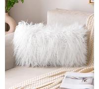 MIULEE Fluffy Decorative Square Plush Faux 18 x 18 45 x 45 CM White 2