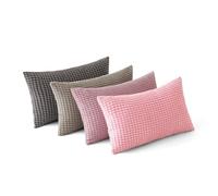 MIULEE Granulated Cushion Cover Soft Polyester Durable Modern Decorative Pillow Case for Sofa, Living Room, Home, Office, Bed, Bedroom, 30 x 50 cm, 4 Pieces, Purple