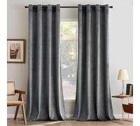 MIULEE Grey Velvet Curtains for Bedroom 2 Panel Set 54 Inch Drop Curtains, Soft Elegent Home Decor Velvet Curtain Living Room, Sun Blocking Room Darkening Thermal Eyelet Curtain 46x54 Inch