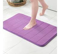 MIULEE Memory Foam Bath Mats Non Slip Bathroom Mat Bath Rug Shower Mat Coral Fleece Softness Highly Absorbent Washable Bathroom Rug Bath Mats for Bathroom Kitchen Entrance 40x60 cm Light Purple
